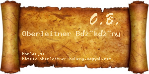 Oberleitner Bökény névjegykártya